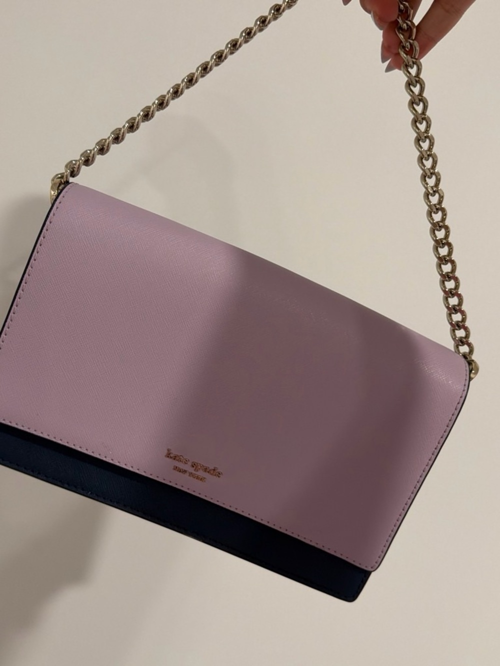 kate spade Two-Tone Lilac and Navy Chain Shoulder Bag